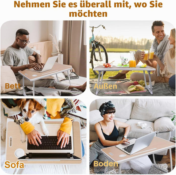 Amaredom Laptop-Bett-Schreibtisch-Tablett, Betttisch, faltbarer, tragbarer Schossschreibtisch, Noteb