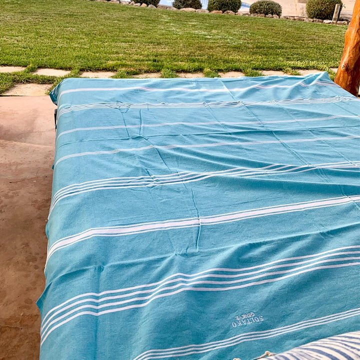 SOLTAKO Fouta Bali Premium XXL, Aqua, 200/200cm, Aqua 200/200cm