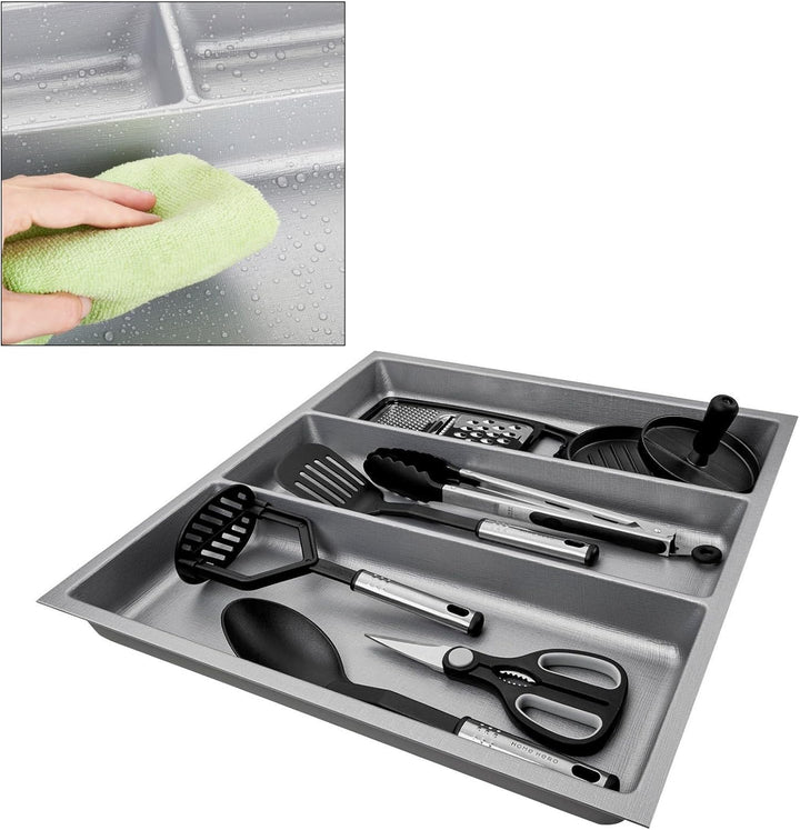 Orga-Box 2 Multifunktionseinsatz Tiefe: 461 x Breite: 509 mm silbergrau mit Canvas Struktur für 60er