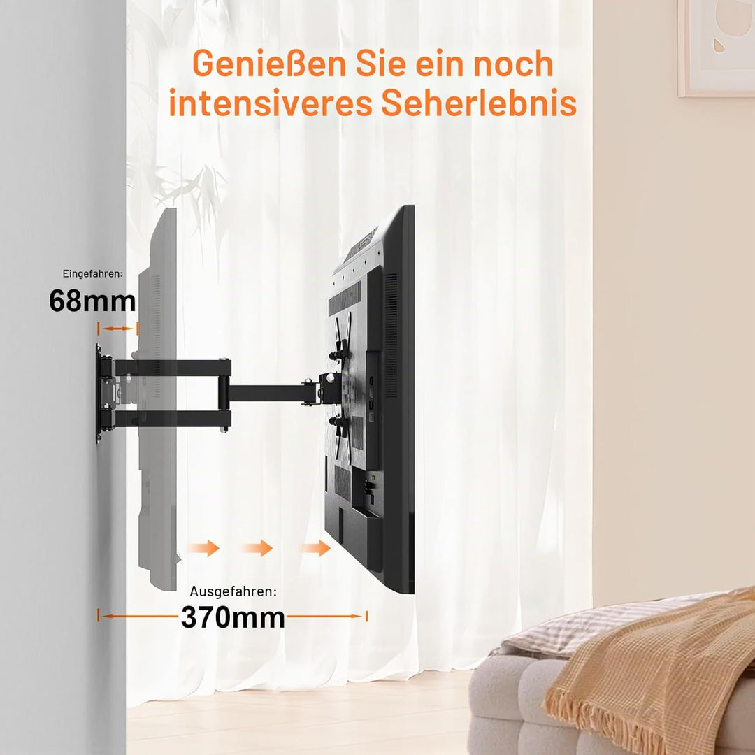 GRIFEMA TV Wandhalterung für 13-43 Zoll Bildschirme, 360° Schwenkbare Neigbare und Ausziehbar TV Mou