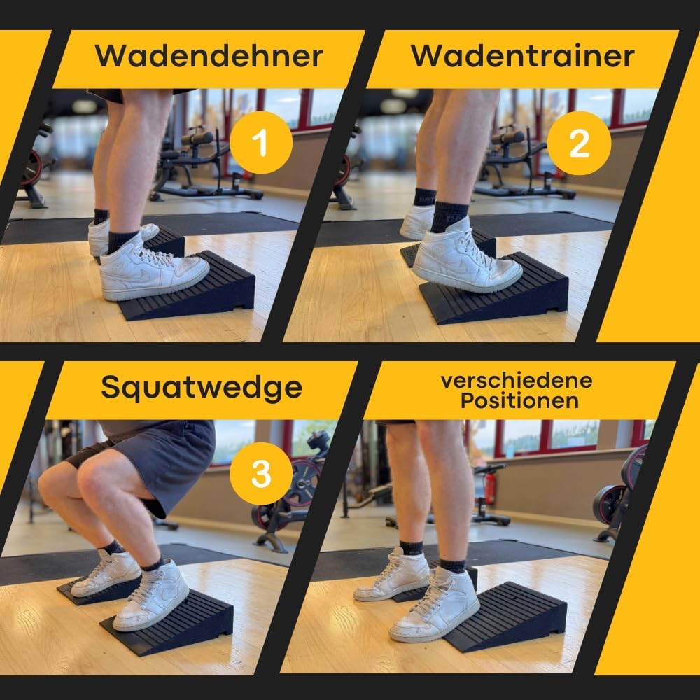 bepco Kneeblock - Squat Wedge, Wadendehner aus recyceltem Gummi - 3in1 Mobility Block für Knie, Spru