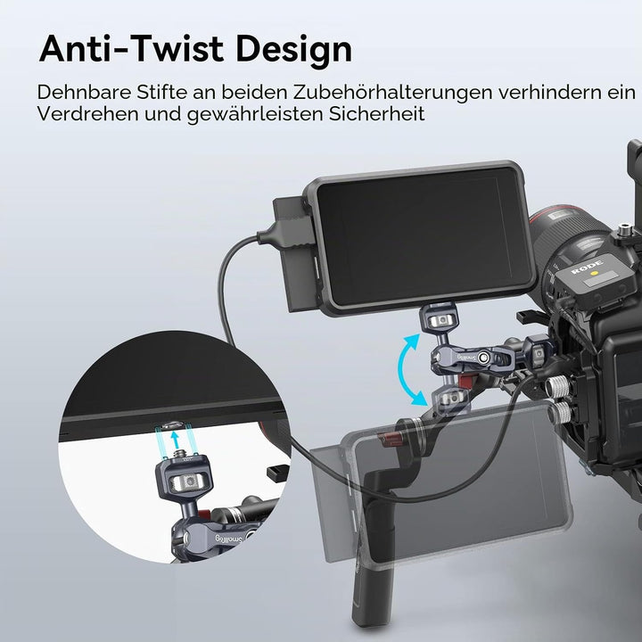 SMALLRIG Dual Ball Heads Magic Arm mit 1/4"-20 Schrauben, max. Belastung 6 kg, nur 88 g, aus Alumini