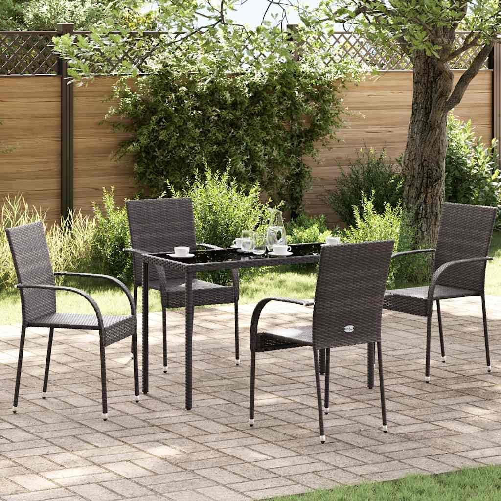 vidaXL 4X Gartenstuhl Stapelbar Gartensessel Stapelstuhl Essstuhl Stapelsessel Stuhl Sessel Stühle G
