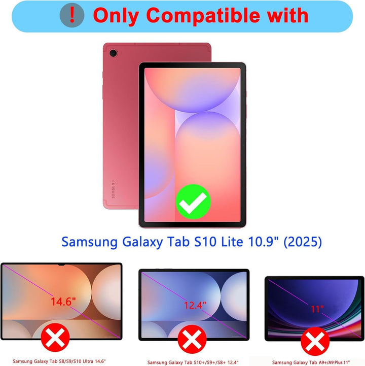 Tastatur Hülle für Samsung Galaxy Tab S10 Lite 10.9"/ S9 11"/ S9 FE 10.9"/ S10 FE 10.9 Zoll - 7 Farb