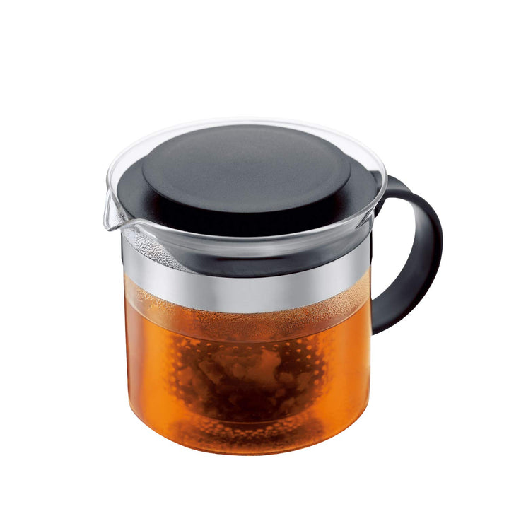 Bodum 1875-01 Teebereiter bistroNouveau (Kunststoff Teesieb, Hitzebeständiges Glas, 1,0 liters) schw