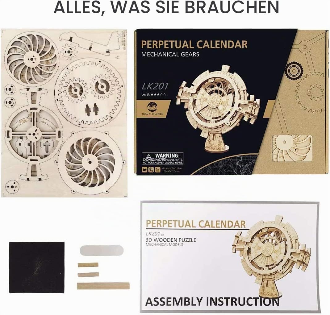 RoWood 3D Puzzle Kalender Modellbau aus Holz - DIY Holzpuzzle Modellbausatz für Erwachsene und Junge