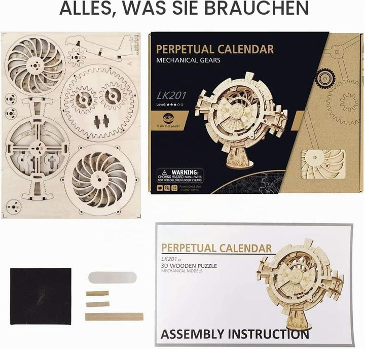 RoWood 3D Puzzle Kalender Modellbau aus Holz - DIY Holzpuzzle Modellbausatz für Erwachsene und Junge