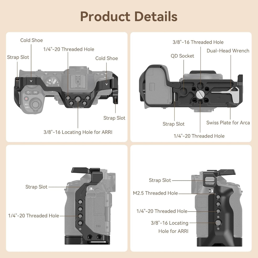SMALLRIG X-S20 Cage Kamerakäfig für FUJIFILM X-S20 Camera, Vollkäfig aus Aluminiumlegierung, mit Sch