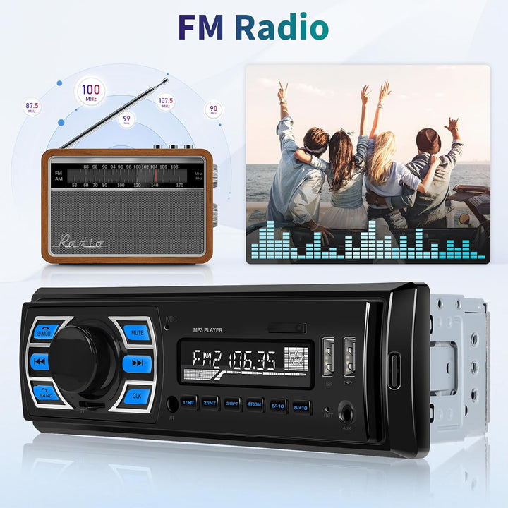 DAB/DAB+ 1Din Autoradio Bluetooth Freisprecheinrichtung, Hikity Auto MP3 Player Unterstützung für da