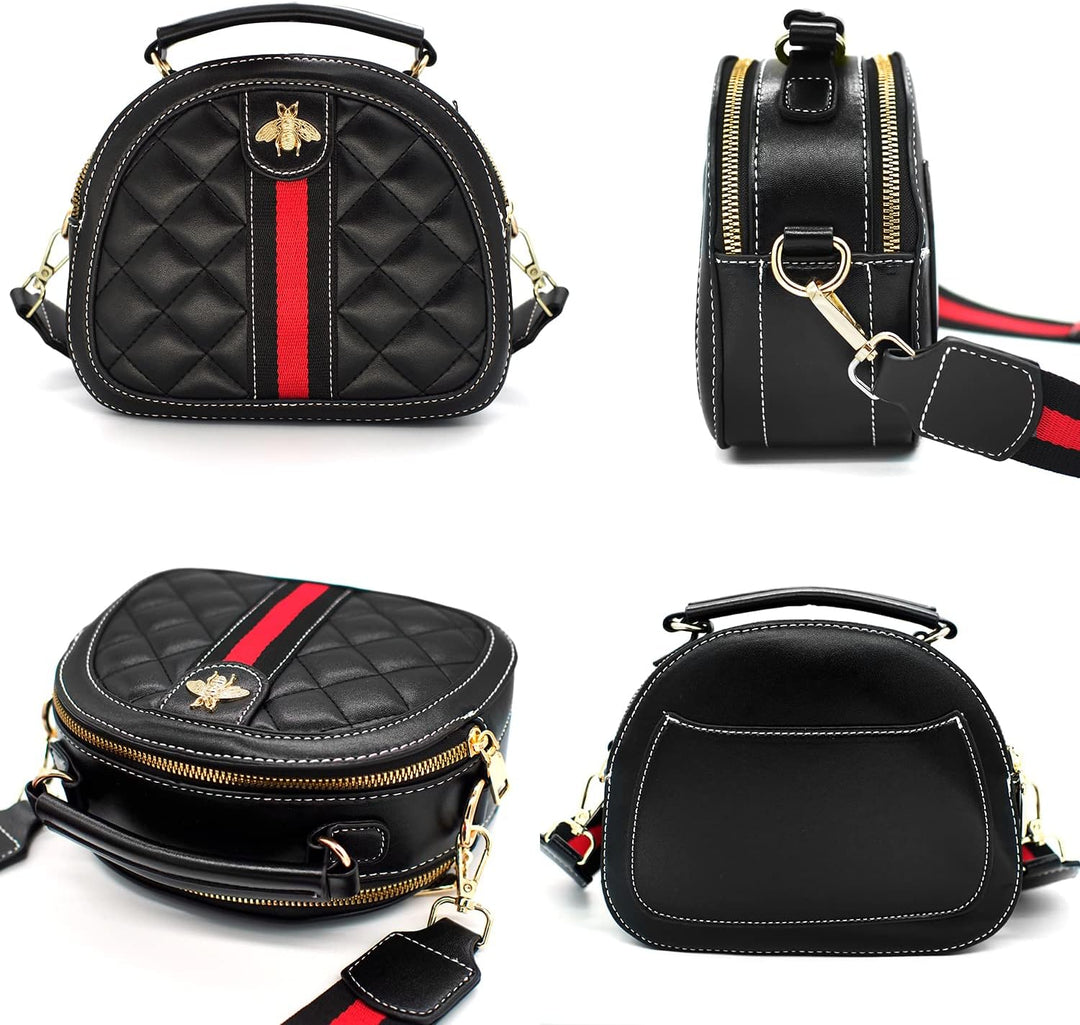 Beatfull Designer Bee Crossbody Bags for Women Leather Quilted Shoulder Purse Small Top Handle Handb