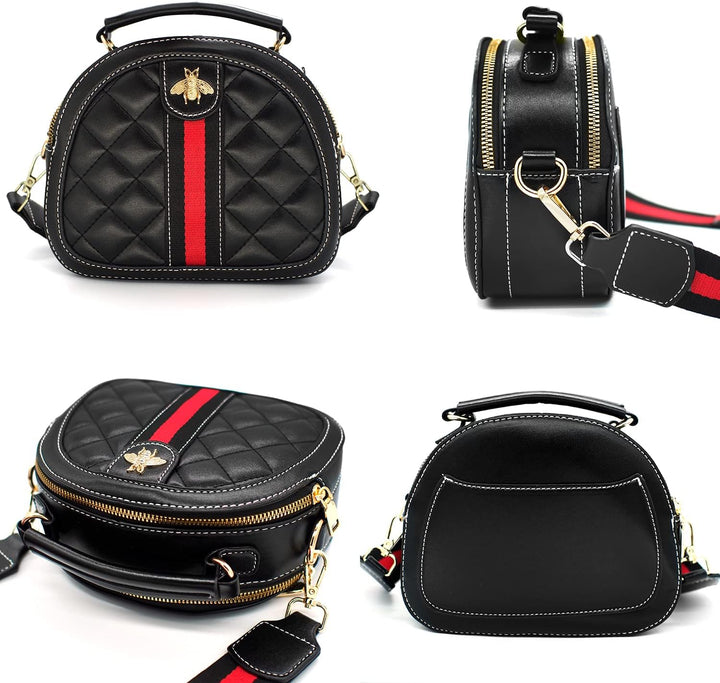 Beatfull Designer Bee Crossbody Bags for Women Leather Quilted Shoulder Purse Small Top Handle Handb