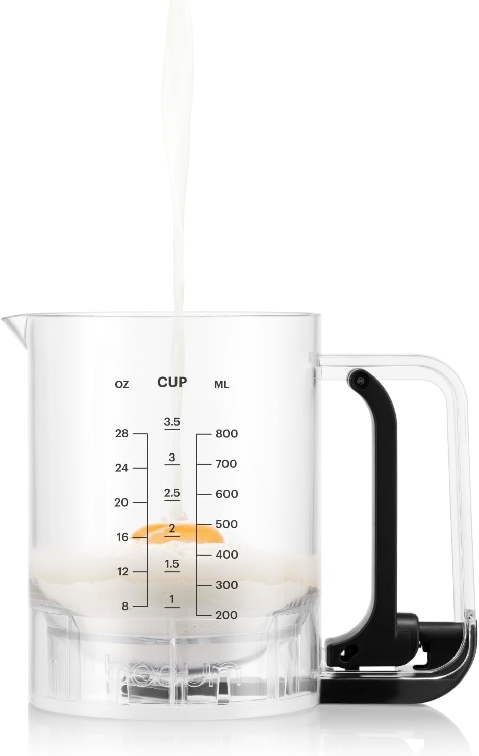 Bodum Pancake Teigmixer & Spender BISTRO Schwarz – Integrierte Messfunktion – Einfaches Ausgiessen,