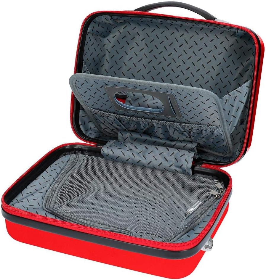 Disney Pinocchio Kulturbeutel, anpassbar, mit Schultertasche, 29 x 21 x 15 cm, ABS, 9,14 l, Rot Make