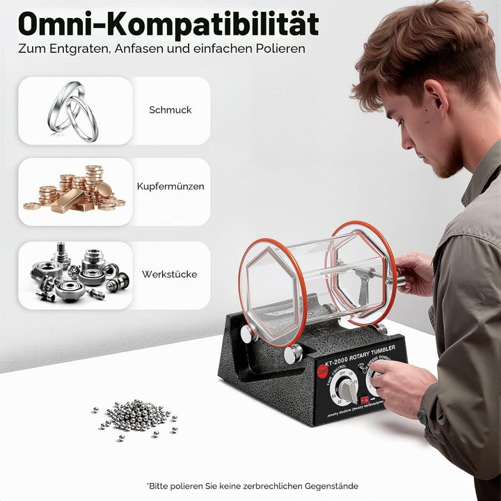 150W Poliermaschine Automatischer Rotary Tumbler Schmuck Polierer-Kugelmühle Polierer Trommel für St