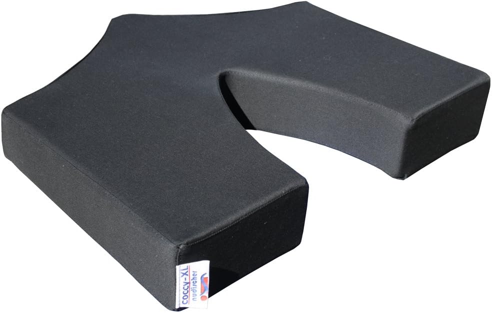 COCCY-XL Steissbeinkissen | orthopädisches Sitzkissen | Breite 46 cm Tiefe 44 cm Höhe 8 cm | Bezug 1