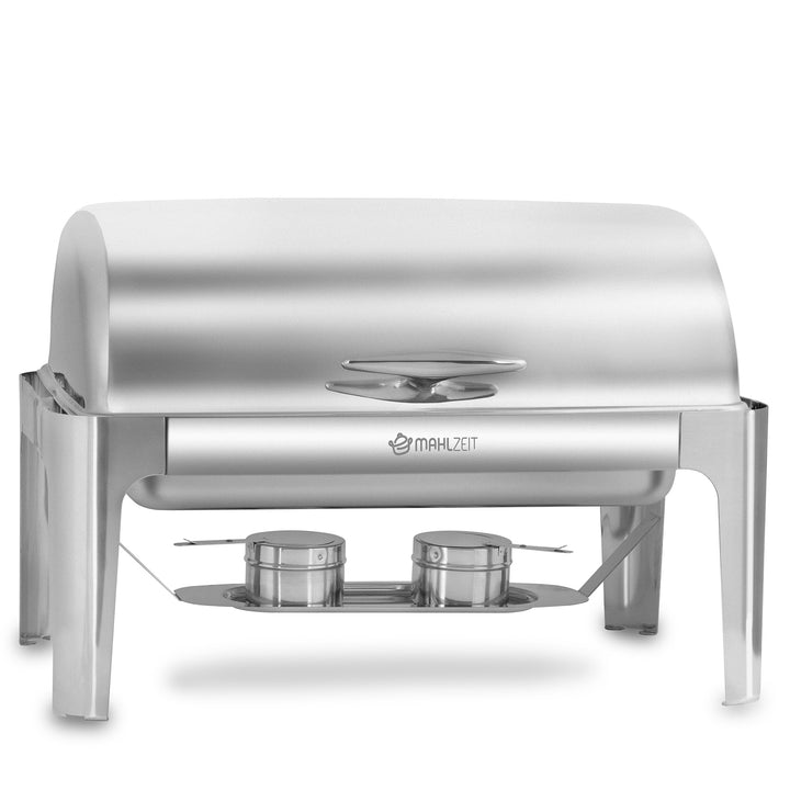 Mahlzeit Edelstahl Chafing Dish mit Rolltop 8 Liter | Speisenwärmer, Wärmebehälter, Bain Marie Recha