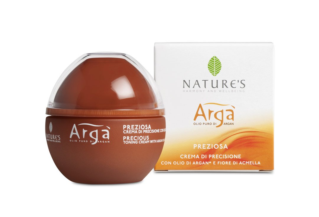 Nature's Argà Precious Toning Cream, straffende Antiaging Creme mit Arganöl und Acmella 50ml