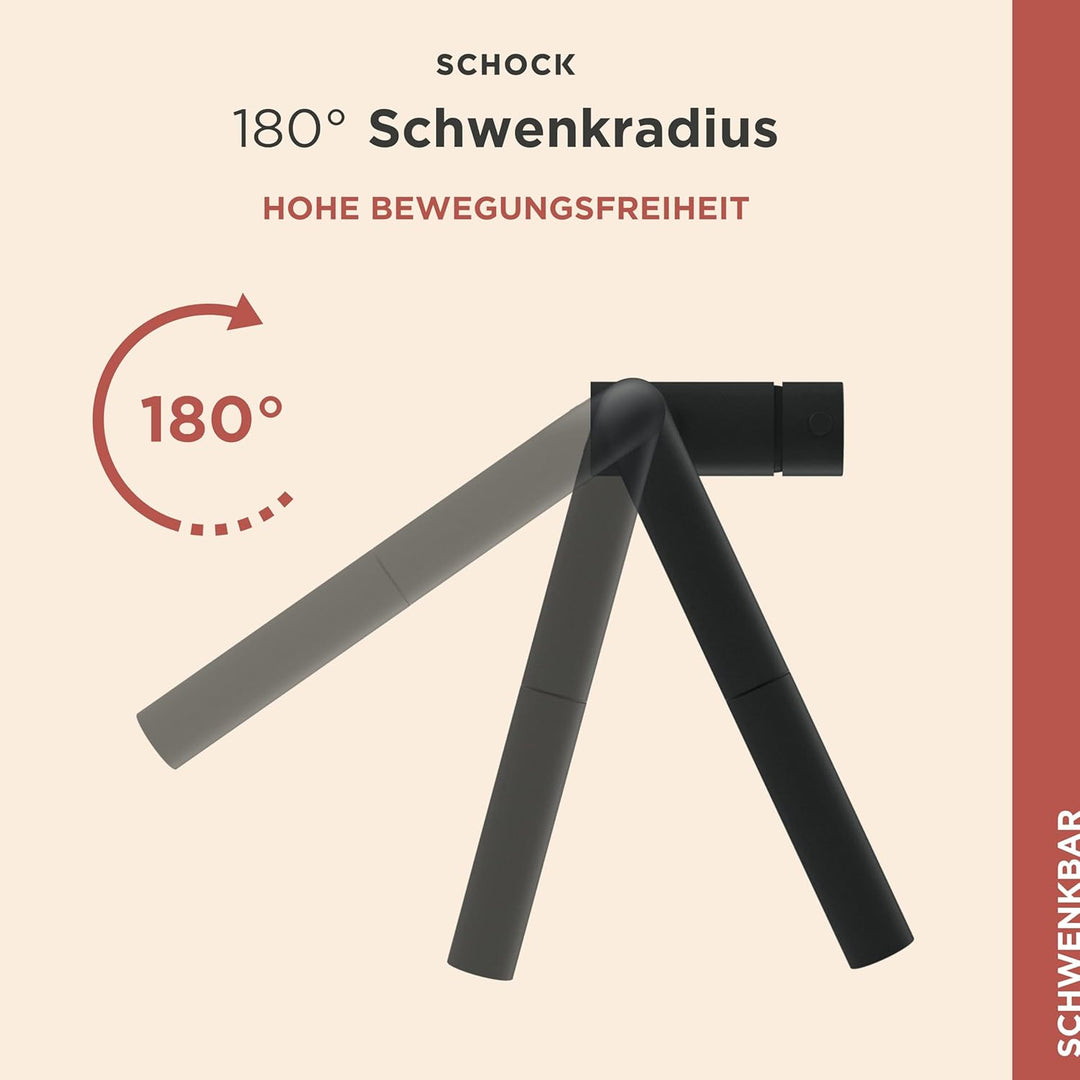 SCHOCK Küchenarmatur Epos Magma – schwarze hochdruck Armatur mit ausziehbarer Schlauchbrause und Sta