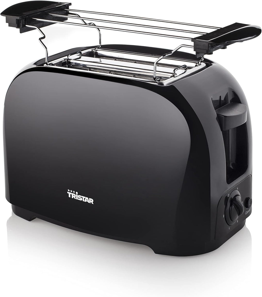 Tristar BR-1025 Toaster - 6 einstellbare Bräunungsstufen mit Brötchenaufsatz - herausnehmbares Krümm