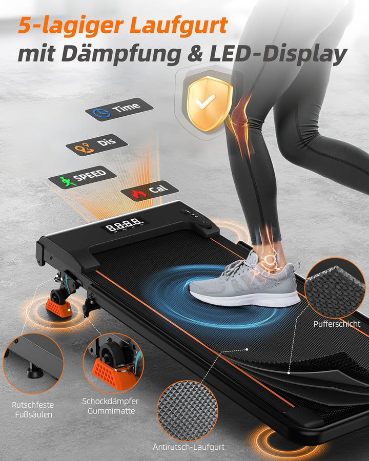 Lichico 3-in-1 Walking Pad mit 0-9% Steigung, Laufband für Zuhause Klein, platzsparendes Heimtrainin