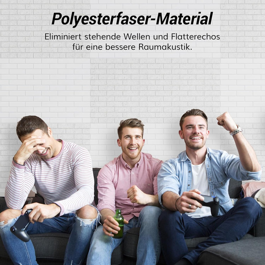 TONOR Ziegeltyp Akustikpaneele selbstklebend, 4 St.120x60x0,9cm Schalldämmung Schallschutzplatten, W