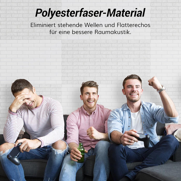 TONOR Ziegeltyp Akustikpaneele selbstklebend, 4 St.120x60x0,9cm Schalldämmung Schallschutzplatten, W