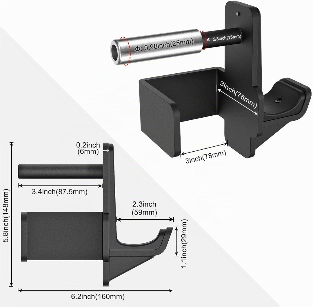 Kipika J-Haken für Power Rack – Unterseite verstärkte Stahlhaken mit Gummiauflage – 2 Stück C: für 3