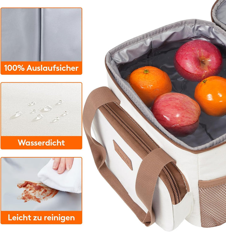 Lifewit Kühltasche klein, Isolierte Cooler Bag, Lunchtasche 9L 12 Dosen Creme 9L, Creme 9L