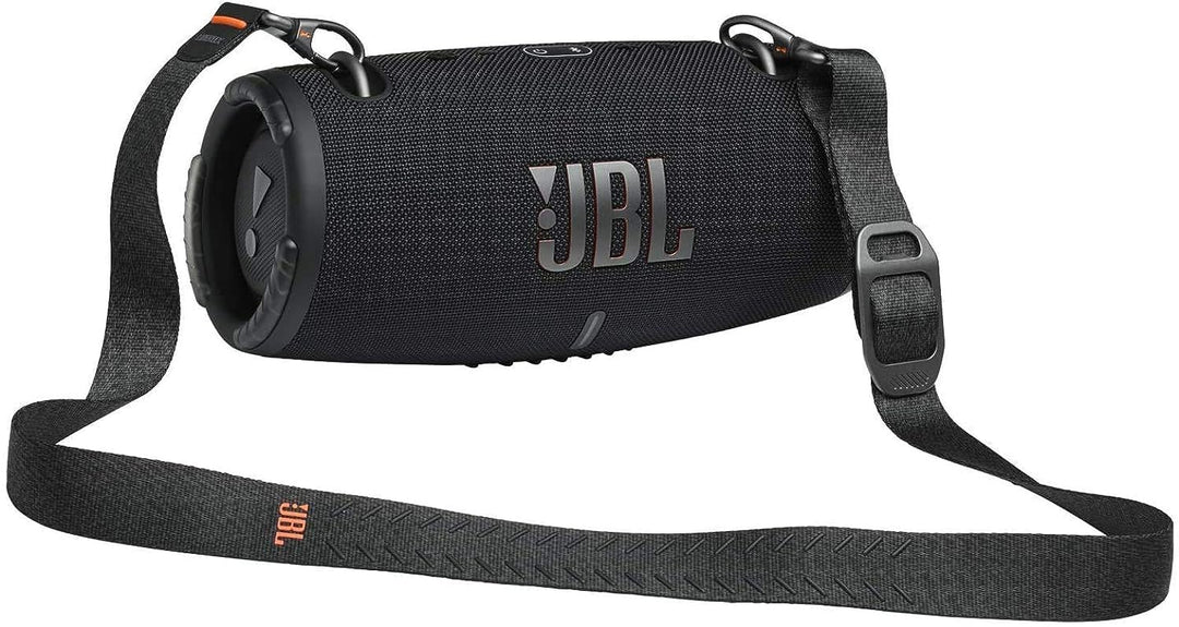 JBL Xtreme 3 kabelloser, tragbarer, wasserdichter Lautsprecher mit Bluetooth und Ladekabel in Schwar