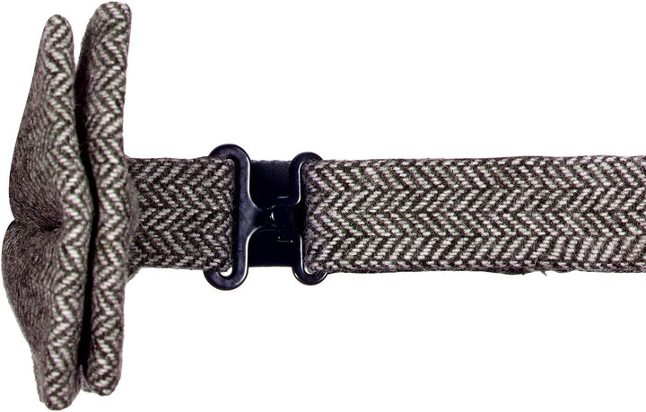DonDon Herren Fliege 12 x 6 cm kariert gebunden und stufenlos justierbar aus Baumwolle im Tweed Styl