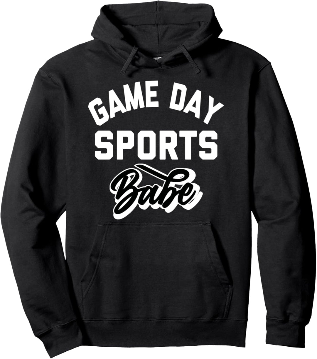 Game Day Sports Babe Hoodies,Mom Game Day T Shirts for Women Pullover Hoodie