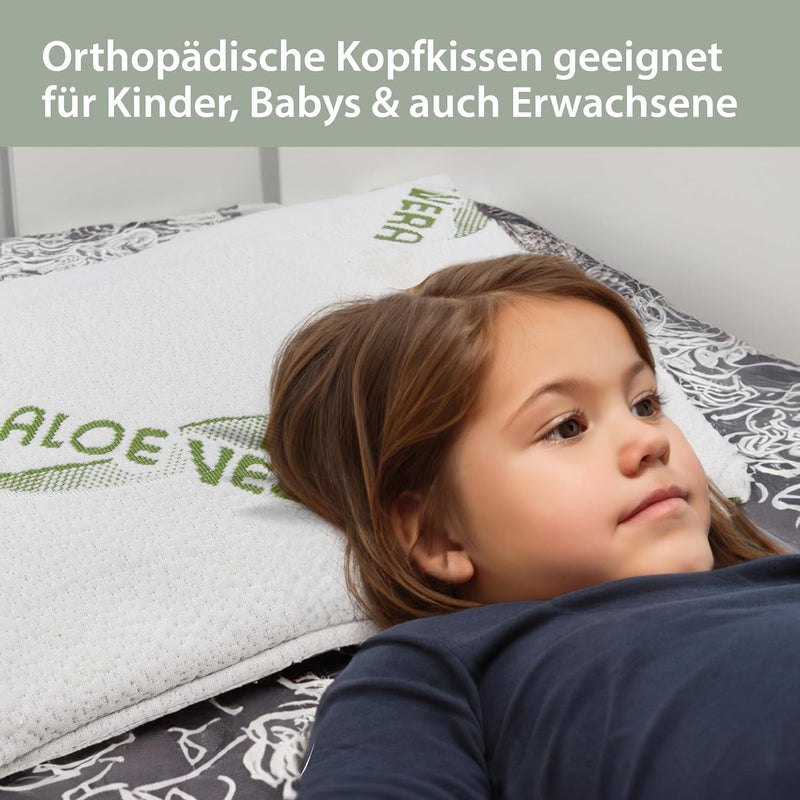 MaxxGoods Orthopädisches Nackenstützkissen aus Visco-Gelschaum | für gesunden Schlaf & Halswirbelsäu