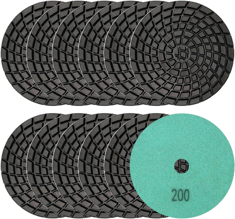 Diatool Diamant-Harz-Bond-Beton-Polierpads für Beton, 10 cm, 12 Stück Grit 200