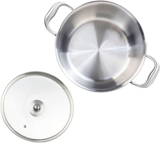 Edelstahl Suppentopf 26 cm - 4.5 Liter - Mit Glasdeckel - Induktionsgeeignet - PFAS-frei - Spülmasch