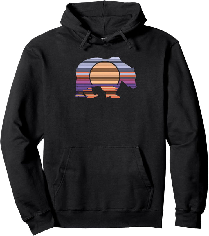 Natur Wildnis Sonnenuntergang Bär Pullover Hoodie
