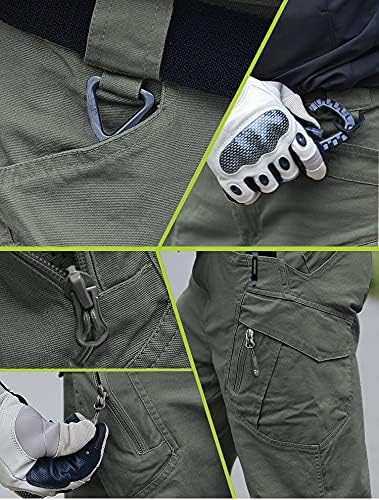 FEDTOSING Cargohose Herren Vintage Militär Tactical Hosen mit Stretch Arbeitshose Outdoor Viele Tasc
