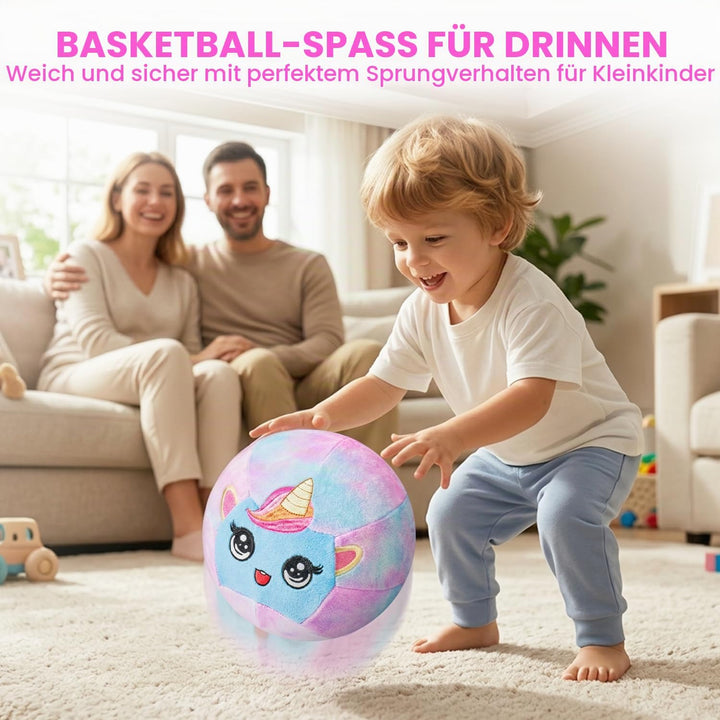 JoyCat Leiser Indoor Fussball Basketball für Kleinkinder, Dinosaurier &amp; Einhorn Weicher Plüsch Ball