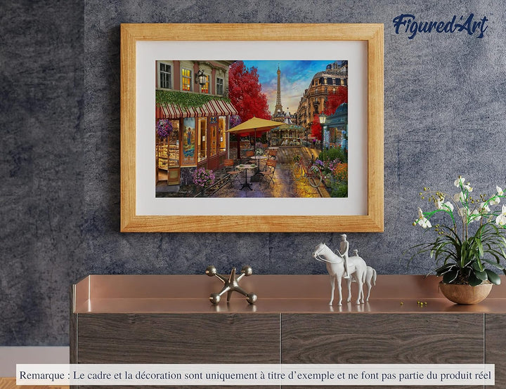 Figured'Art Malen Nach Zahlen Erwachsene Mit Rahmen Veranda in Paris - Paint by Numbers Basteln DIY