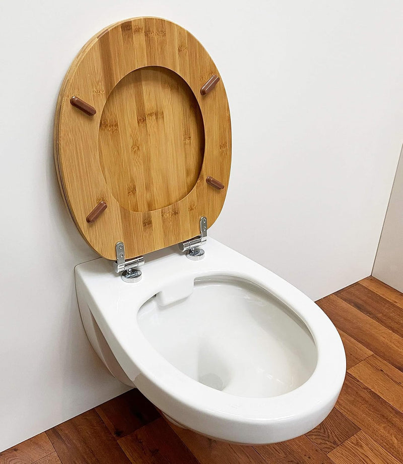 ADOB WC Sitz Klobrille Bambus dunkel mit Absenkautomatik Bamboo natur, 33325 Carbonized/Dunkel, Carb