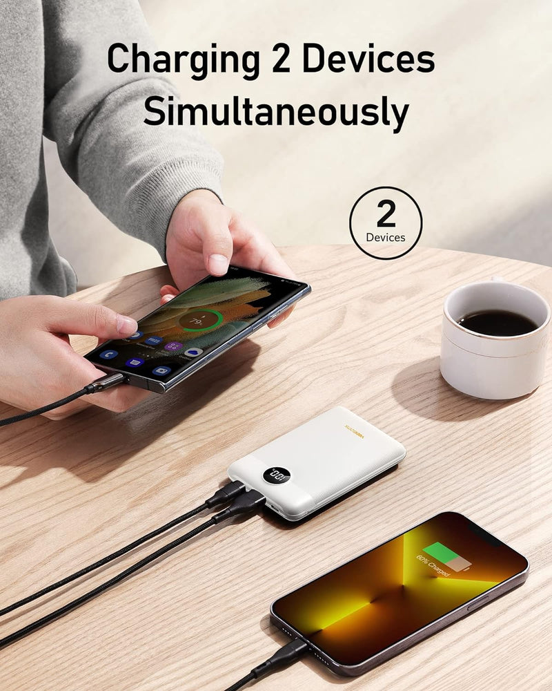 Powerbank 10000mAh VEEKTOMX Power Bank Klein Aber Stark 22,5W Mini Power Bank PD3.0 QC3.0 USB C Exte