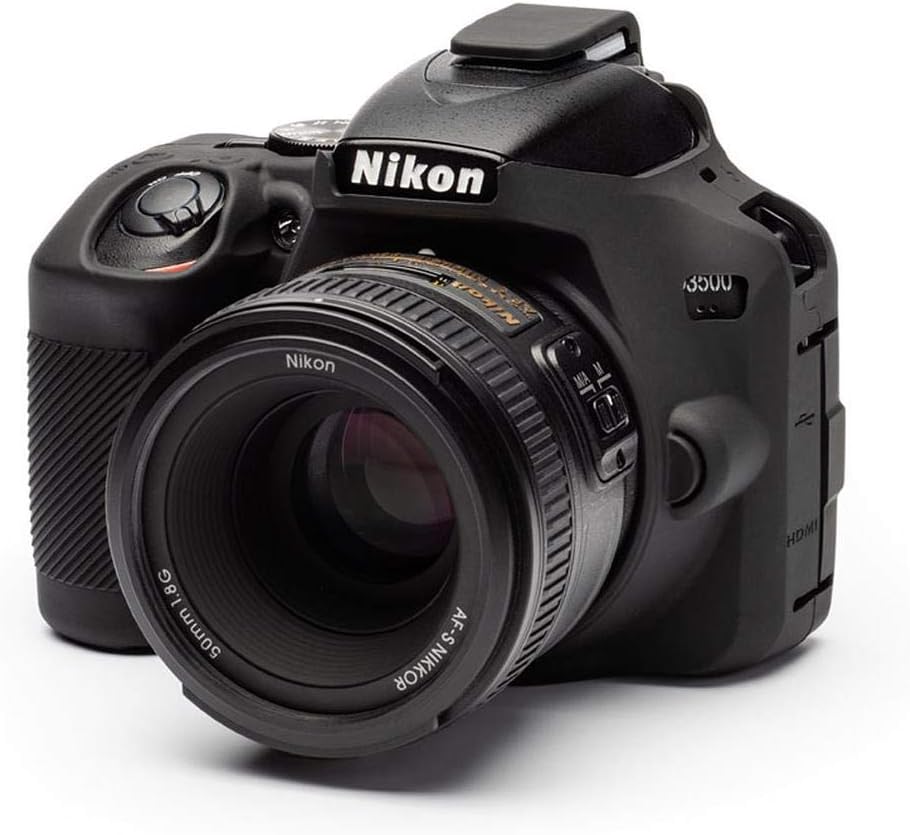 easyCover - Silikon Kameratasche - Schutz für Ihre Kamera - Nikon D3500 - Schwarz