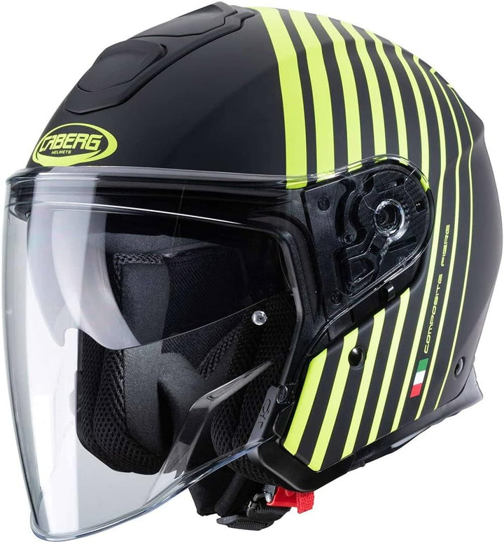 Caberg Unisex FLYON BAKARI Motorradhelm, Mattschwarz/leuchtendes Gelb, M