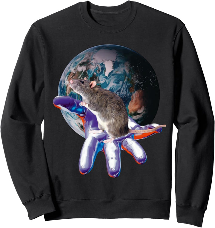 Ratten Motiv süsse Ratte Nagetiere Käse Haustiere Ratte Sweatshirt