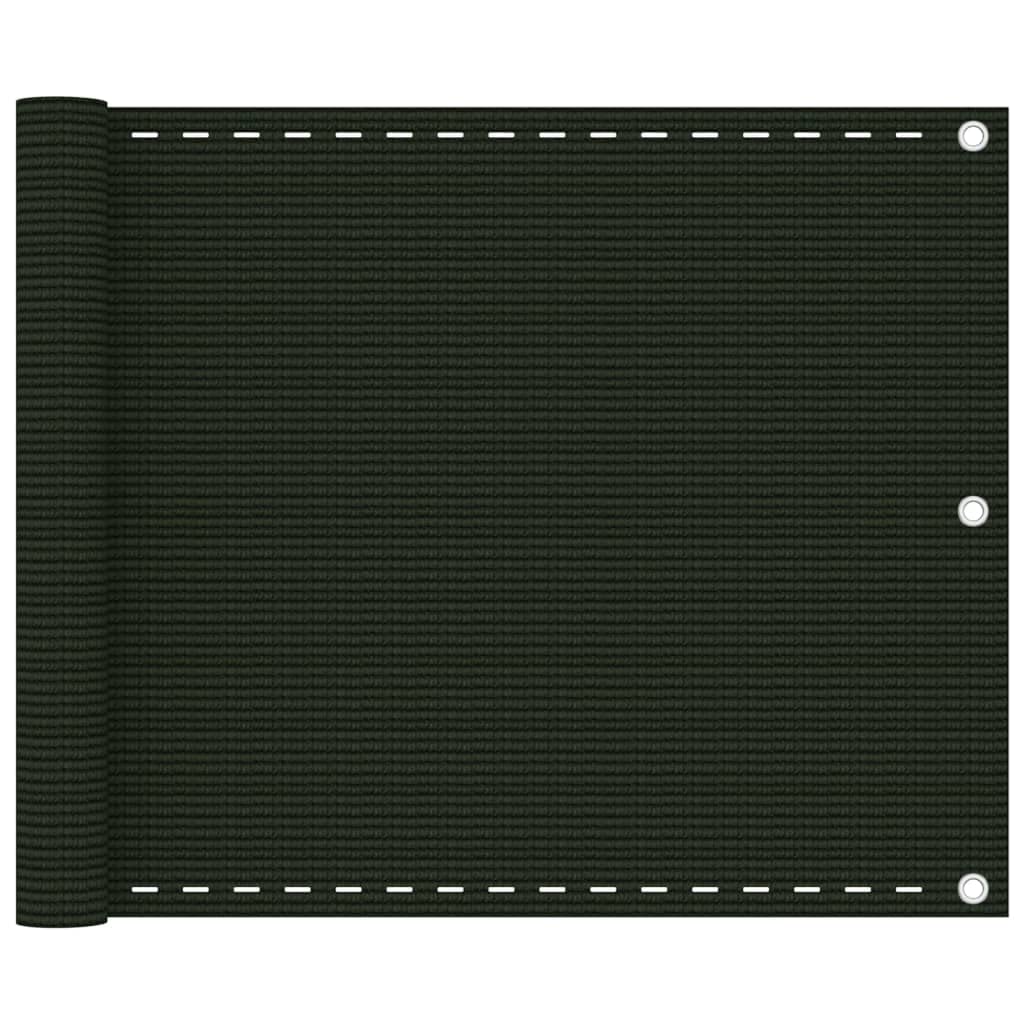 WIFESE Balkon Sichtschutz Terrasse 75x600 cm mit Ösen PE Seil Balkonbespannung Balkonsichtschutz Bal