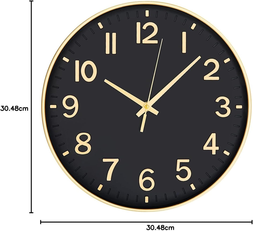 HZDHCLH 30CM Wanduhr Modern Quartz Lautlos wanduhren rund Ohne Tickgeräus DekorativeWanduhr für Wohn