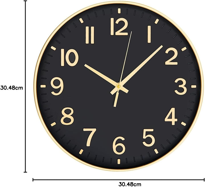 HZDHCLH 30CM Wanduhr Modern Quartz Lautlos wanduhren rund Ohne Tickgeräus DekorativeWanduhr für Wohn