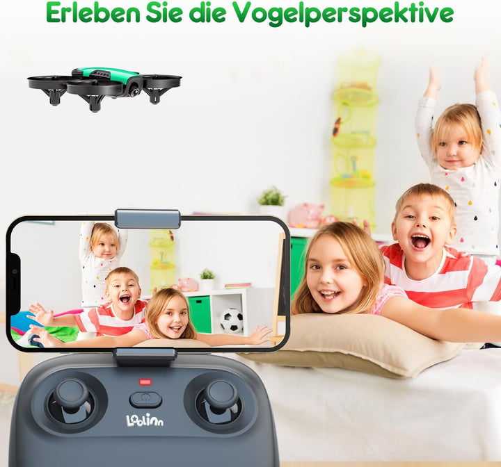 Loolinn | Drohne mit Kamera als Geschenk für Kinder - Mini Drohne Ferngesteuert, First Person View K