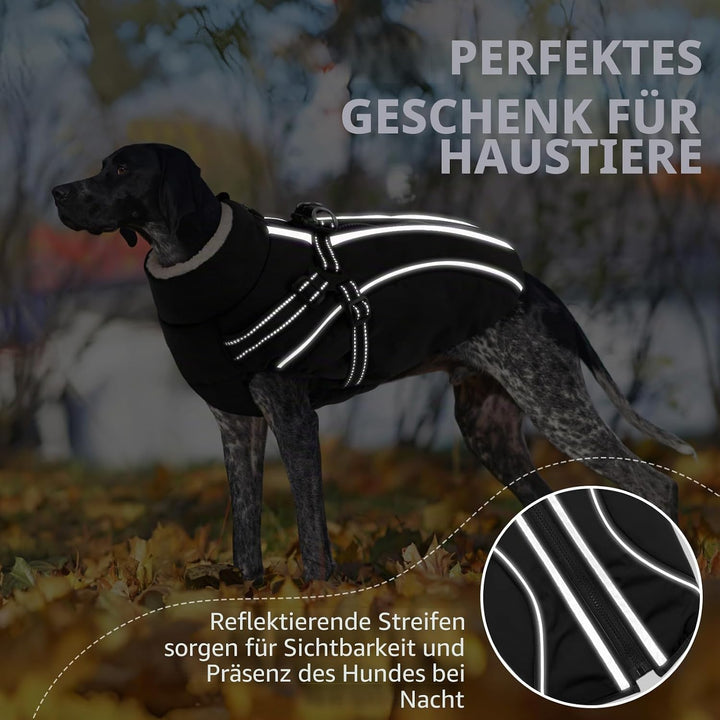 Hundemantel Hundejacke Warm Wintermantel mit Reissverschluss Winddichte &amp; Winddichte mit Reflektorst