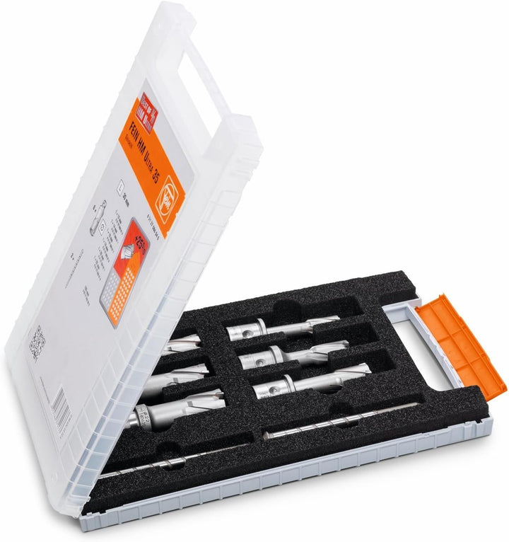 FEIN Zubehörset Best of Kernbohrer QuickIN, 6 Kernbohrern (Schnitttiefe 35 mm) sowie 2 Zentrierstift