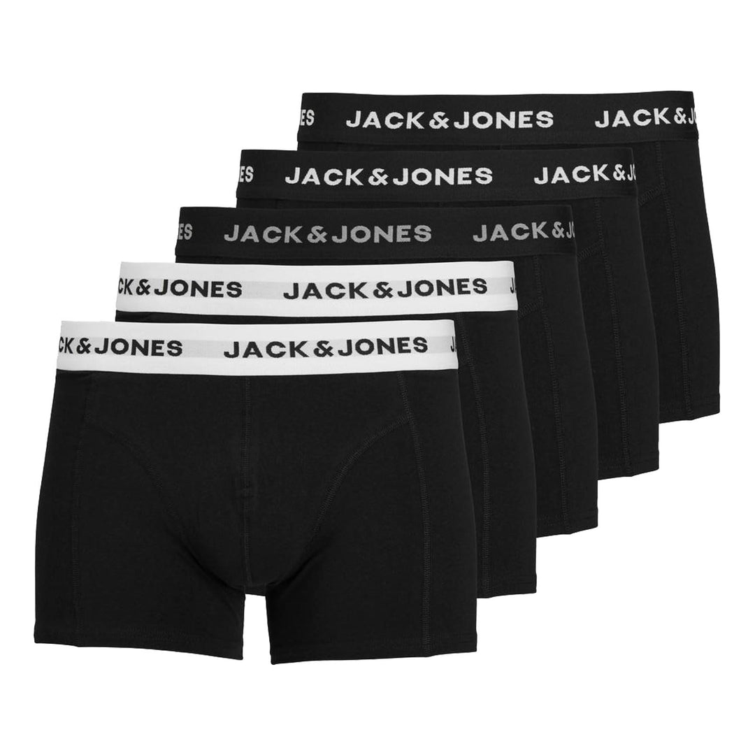 JACK & JONES Male Boxershorts 5er-Pack Herrenunterwäsche in Grösse XS–XXL L - Black / Black / Black-